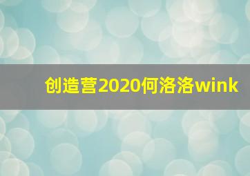 创造营2020何洛洛wink