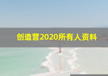 创造营2020所有人资料