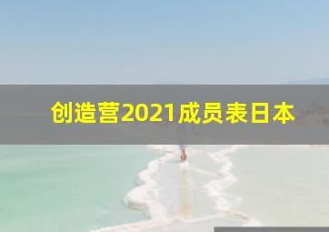 创造营2021成员表日本