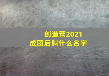 创造营2021成团后叫什么名字