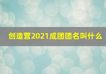 创造营2021成团团名叫什么