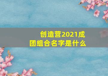 创造营2021成团组合名字是什么