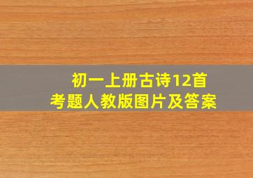 初一上册古诗12首考题人教版图片及答案