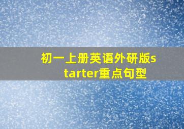 初一上册英语外研版starter重点句型