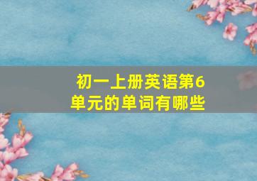 初一上册英语第6单元的单词有哪些