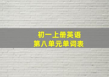 初一上册英语第八单元单词表