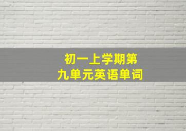 初一上学期第九单元英语单词