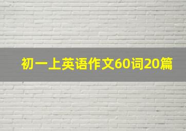 初一上英语作文60词20篇