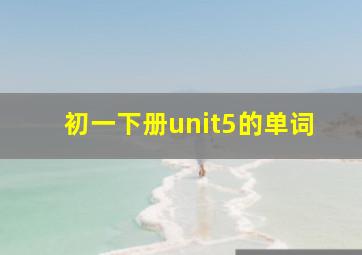 初一下册unit5的单词