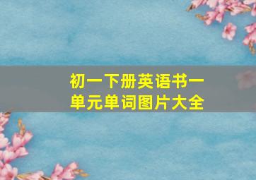 初一下册英语书一单元单词图片大全