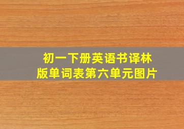 初一下册英语书译林版单词表第六单元图片