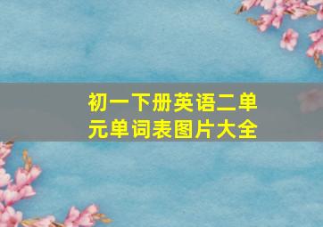 初一下册英语二单元单词表图片大全