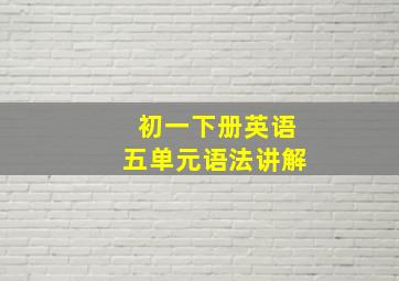 初一下册英语五单元语法讲解