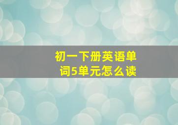 初一下册英语单词5单元怎么读