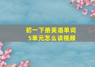 初一下册英语单词5单元怎么读视频