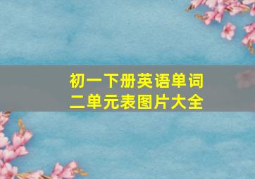 初一下册英语单词二单元表图片大全