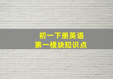 初一下册英语第一模块知识点