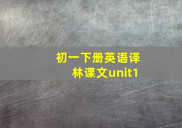 初一下册英语译林课文unit1