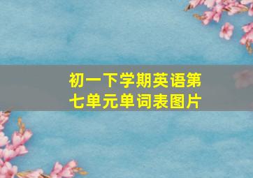 初一下学期英语第七单元单词表图片