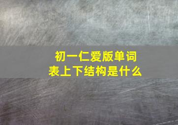 初一仁爱版单词表上下结构是什么