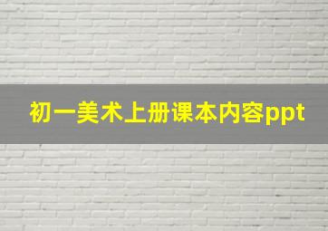 初一美术上册课本内容ppt