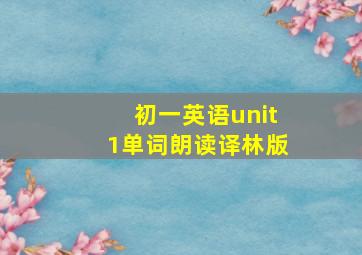 初一英语unit1单词朗读译林版