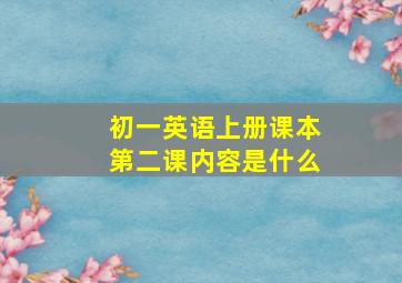 初一英语上册课本第二课内容是什么