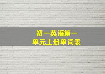 初一英语第一单元上册单词表