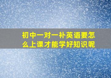 初中一对一补英语要怎么上课才能学好知识呢