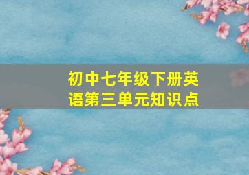 初中七年级下册英语第三单元知识点