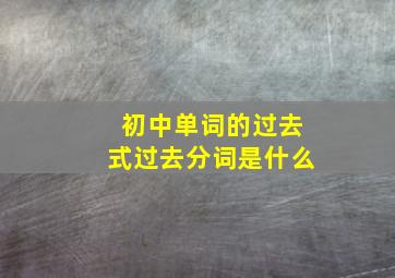 初中单词的过去式过去分词是什么