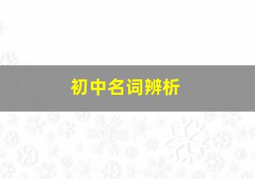 初中名词辨析