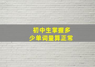 初中生掌握多少单词量算正常