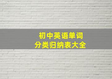 初中英语单词分类归纳表大全