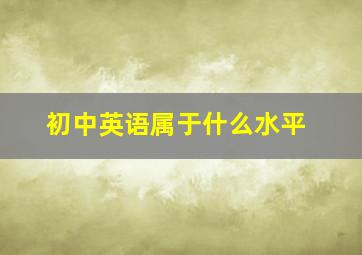 初中英语属于什么水平