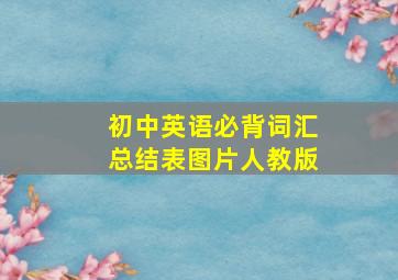 初中英语必背词汇总结表图片人教版