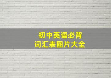 初中英语必背词汇表图片大全