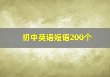 初中英语短语200个