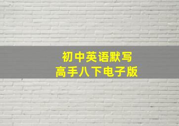 初中英语默写高手八下电子版