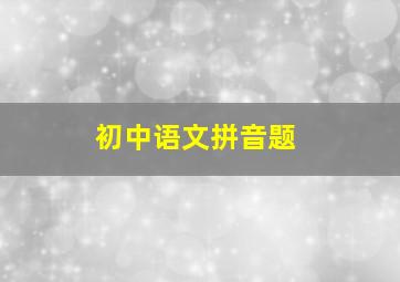 初中语文拼音题