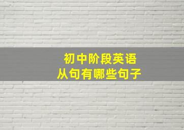 初中阶段英语从句有哪些句子