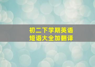 初二下学期英语短语大全加翻译