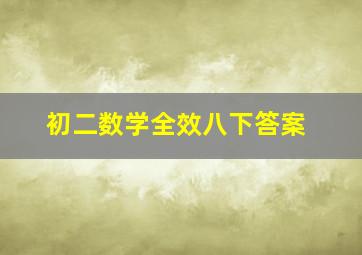 初二数学全效八下答案