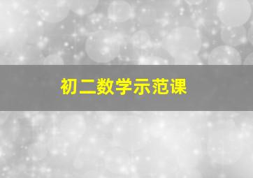 初二数学示范课