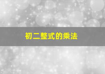 初二整式的乘法