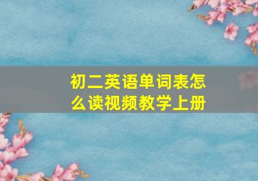 初二英语单词表怎么读视频教学上册