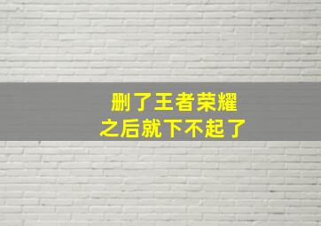 删了王者荣耀之后就下不起了