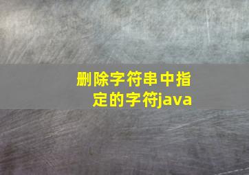 删除字符串中指定的字符java