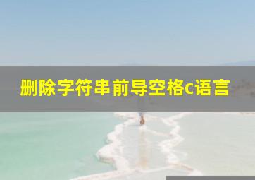 删除字符串前导空格c语言