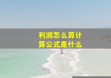 利润怎么算计算公式是什么